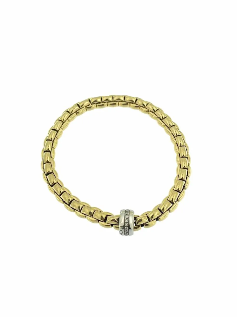 Bracelet Fope Flex ors jaune et blanc, diamants