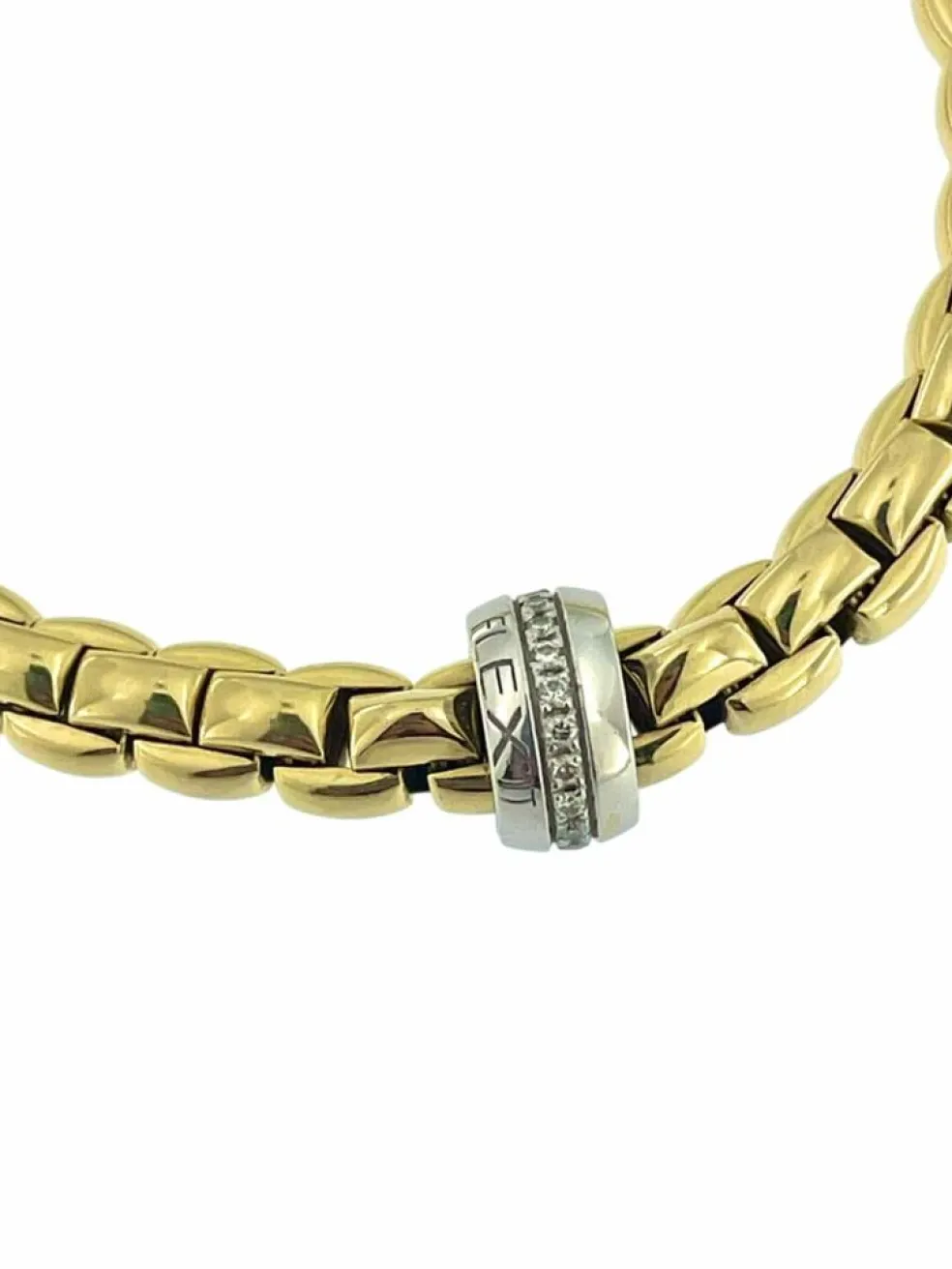 Bracelet Fope Flex ors jaune et blanc, diamants