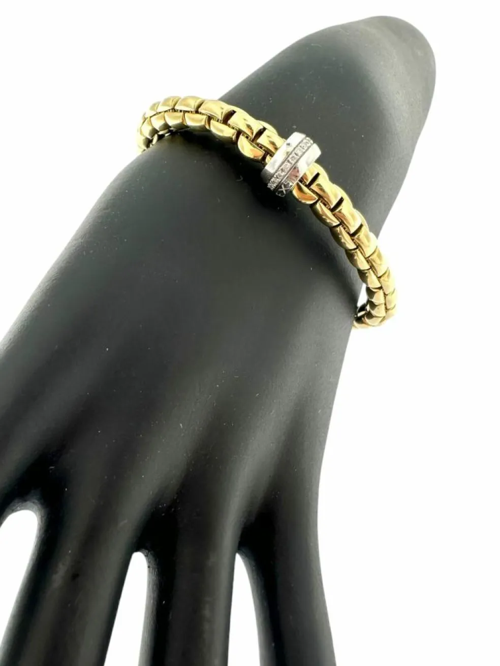 Bracelet Fope Flex ors jaune et blanc, diamants