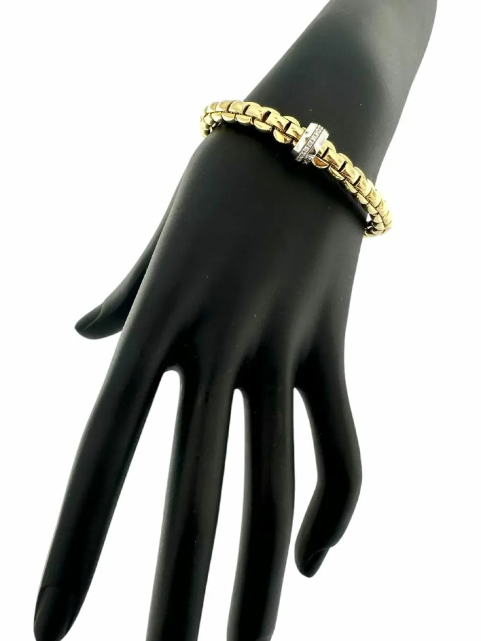 Bracelet Fope Flex ors jaune et blanc, diamants