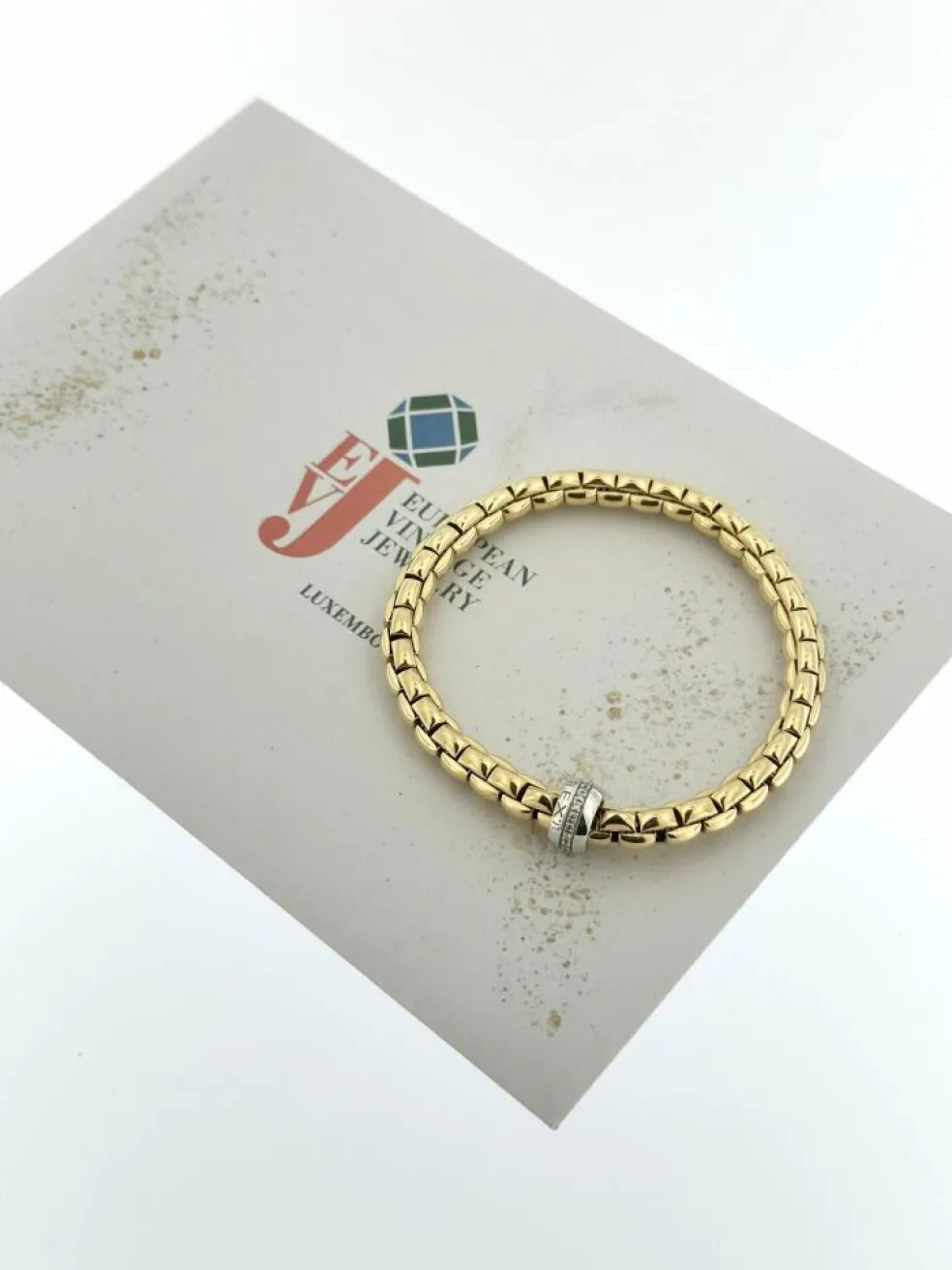 Bracelet Fope Flex ors jaune et blanc, diamants