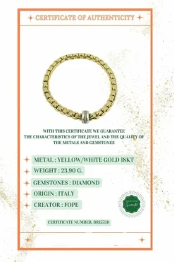 Bracelet Fope Flex ors jaune et blanc, diamants
