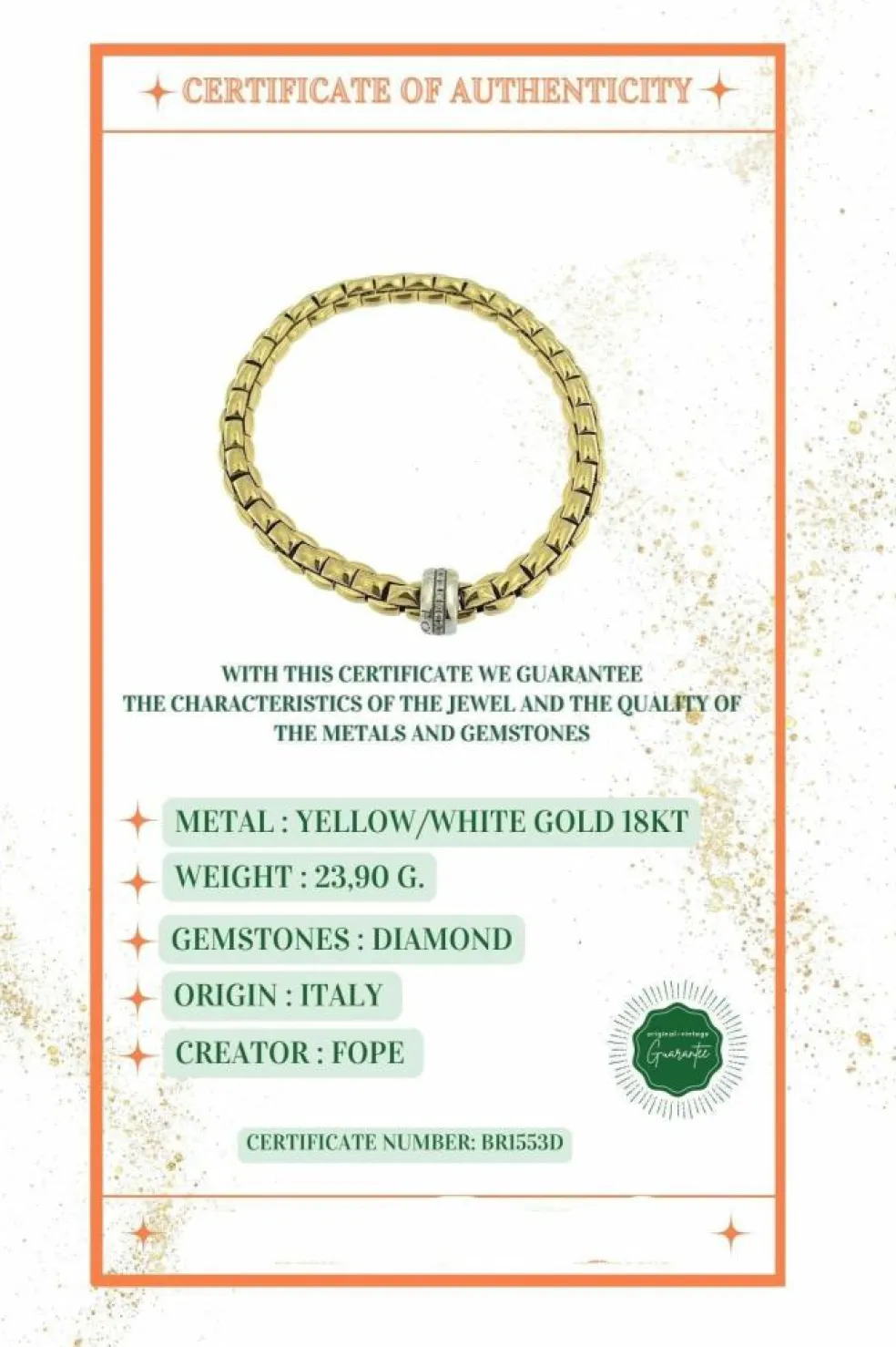 Bracelet Fope Flex ors jaune et blanc, diamants