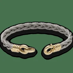 Bracelet Fre Vintage Force 10 en Or jaune 18k et Acier vers 1980, 17 cm.
