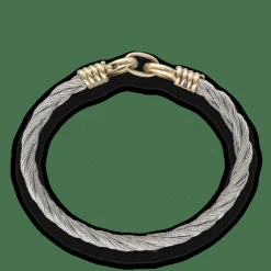 Bracelet Fre Vintage Force 10 en Or jaune 18k et Acier vers 1980, 17 cm.