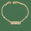 Bracelet gourmette en or rose et diamants