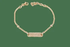 Bracelet gourmette en or rose et diamants