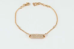 Bracelet gourmette en or rose et diamants