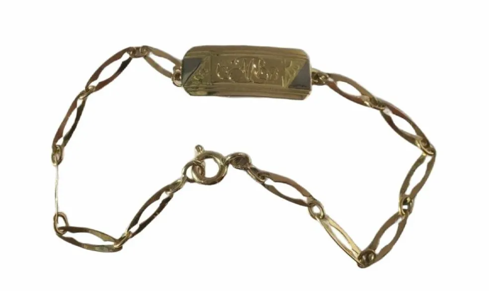 Bracelet gourmette identité Art Déco