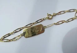 Bracelet gourmette identité Art Déco