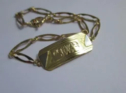 Bracelet gourmette identité Art Déco