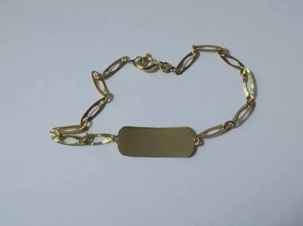 Bracelet gourmette identité Art Déco