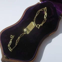 Bracelet gourmette identité Art Déco