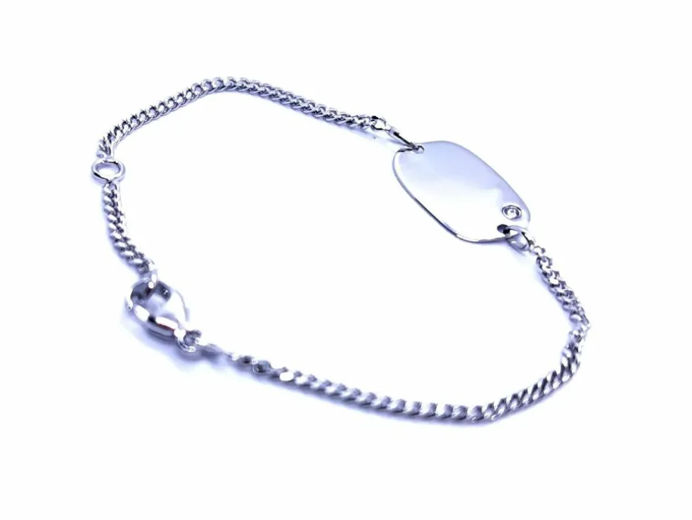 Bracelet Gourmette Or blanc