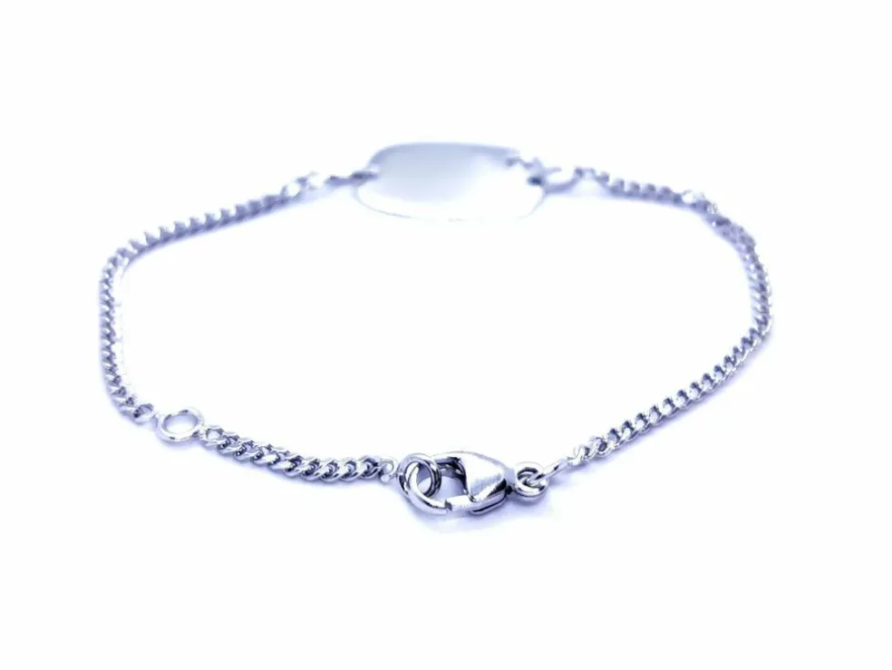 Bracelet Gourmette Or blanc