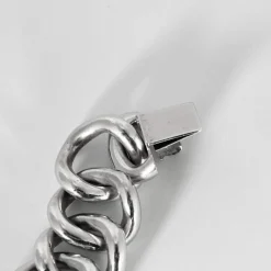 Bracelet gourmette, or blanc et diamants