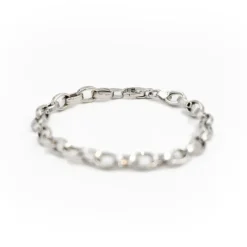 Bracelet Gourmette Or blanc