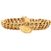 Bracelet gourmette or jaune médaille du zodiaque