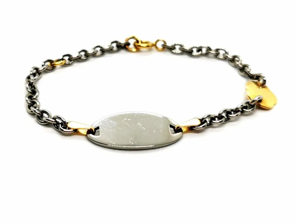 Bracelet Gourmette Or jaune, Or blanc