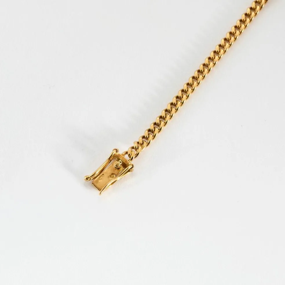Bracelet Gourmette Or Jaune, Émeraudes et Diamants