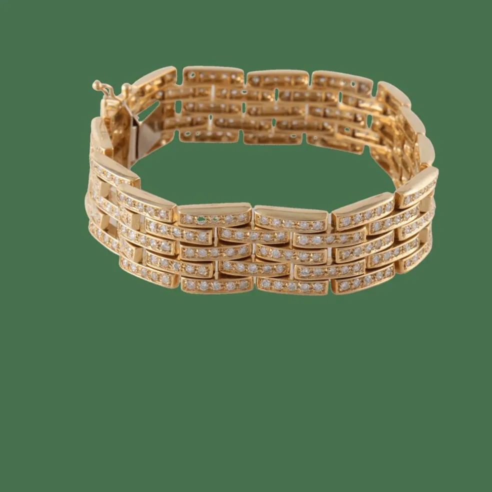 Bracelet Grains de riz pavage Diamants