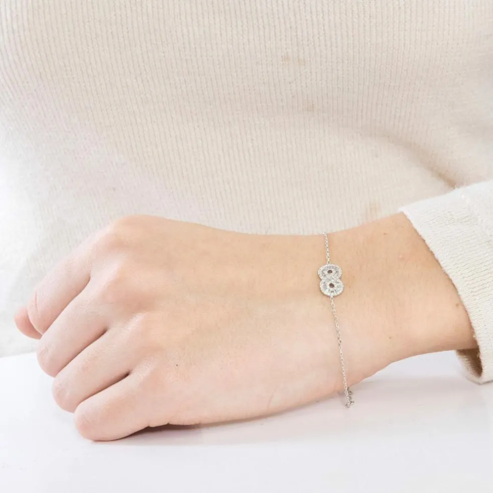 Bracelet infini or blanc et diamants