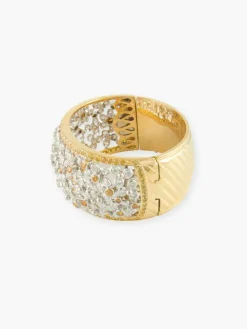 Bracelet jonc « Florale » en or et diamants