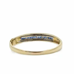 Bracelet jonc 2 Ors jaune Saphirs Diamants