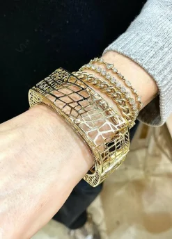 Bracelet jonc ajouré Or