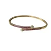 Bracelet Jonc coeur croisé rubis