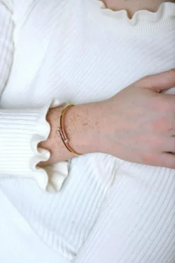 Bracelet Jonc coeur croisé rubis