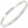 Bracelet jonc diamants or blanc satiné