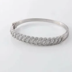 Bracelet Jonc Diamants ronds et baguettes