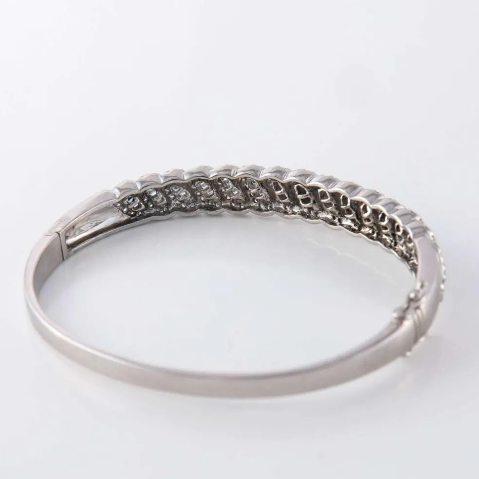 Bracelet Jonc Diamants ronds et baguettes