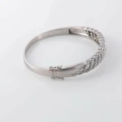 Bracelet Jonc Diamants ronds et baguettes