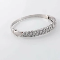 Bracelet Jonc Diamants ronds et baguettes