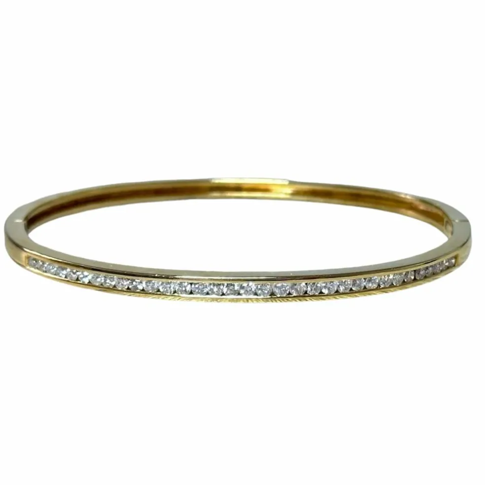 Bracelet jonc diamants sertis rail