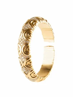 Bracelet jonc en or jaune et diamants