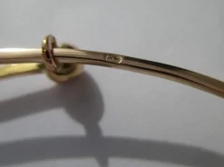 Bracelet jonc et pendentif monogramme CM en or rose