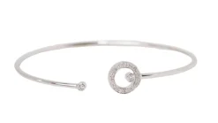 Bracelet Jonc flexible Or blanc Diamants