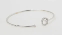 Bracelet Jonc flexible Or blanc Diamants