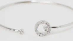 Bracelet Jonc flexible Or blanc Diamants