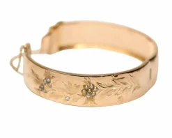 Bracelet Jonc Napoléon III Or Rose et Perles fines
