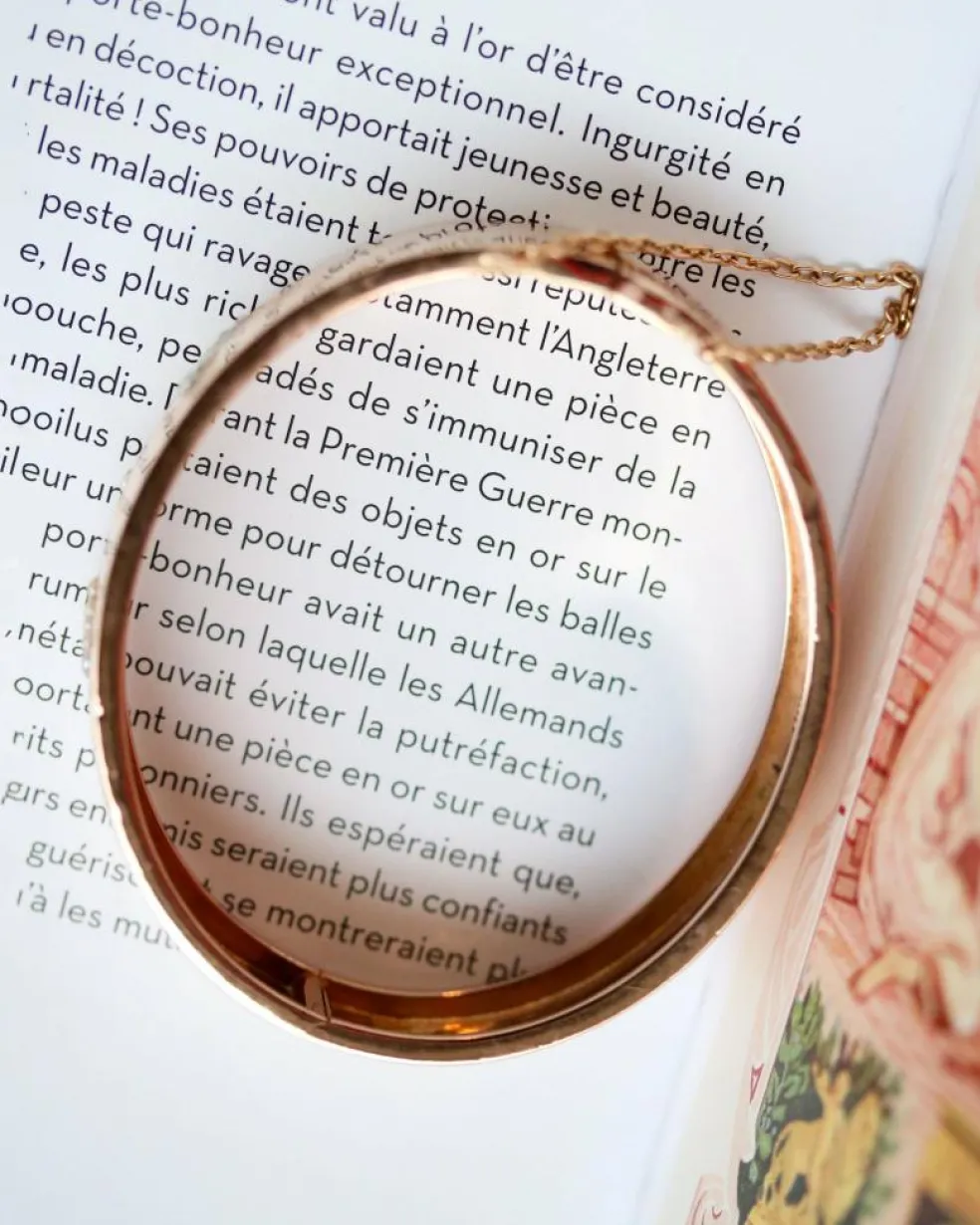 Bracelet Jonc Napoléon III Or Rose et Perles fines