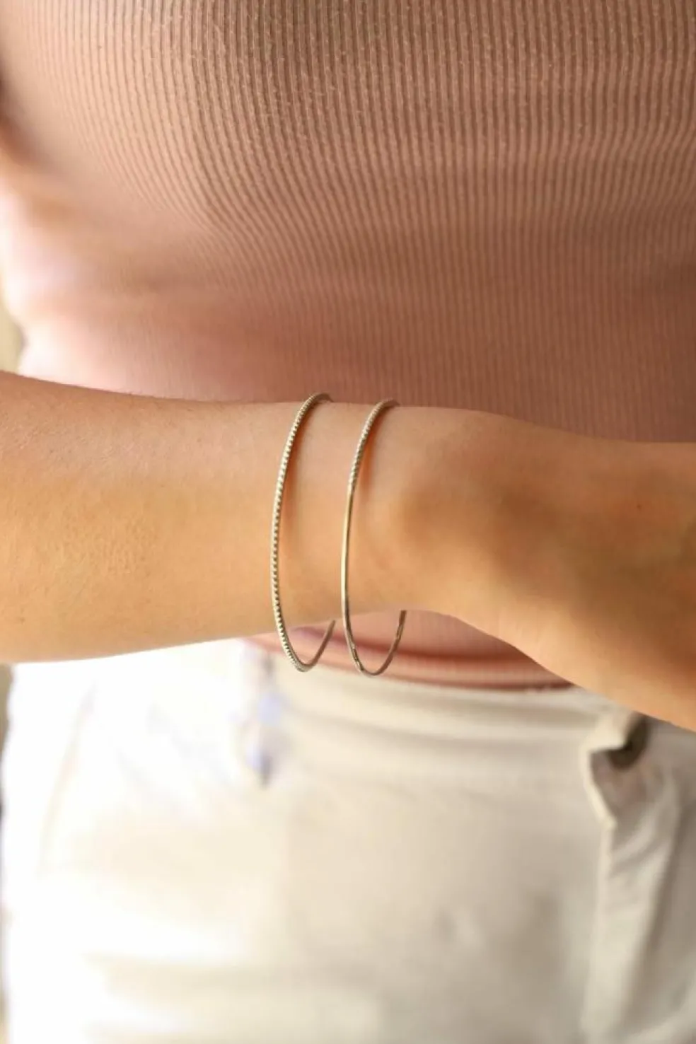 Bracelet Jonc Or blanc