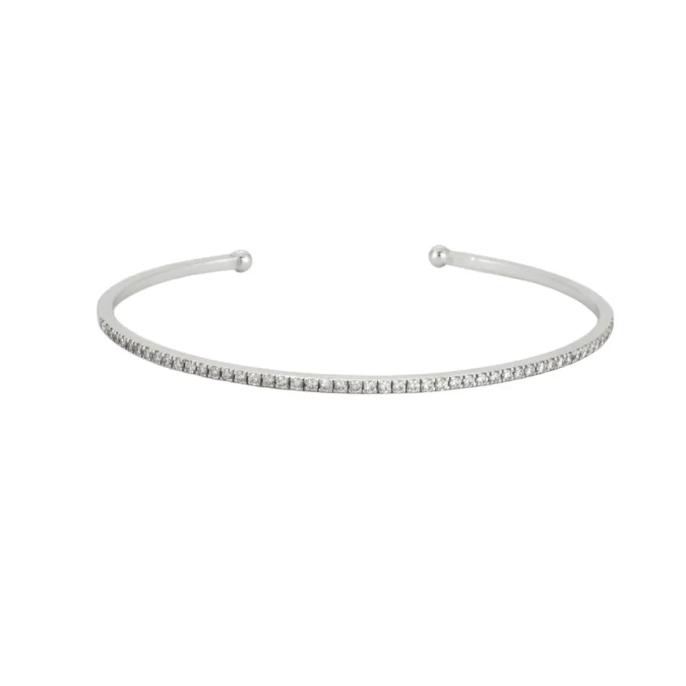 Bracelet Jonc or blanc diamants