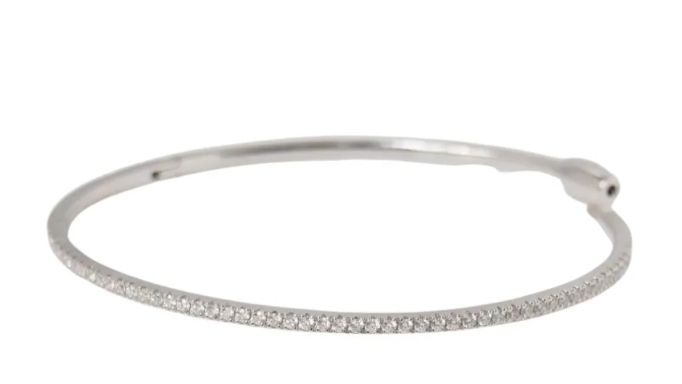 Bracelet Jonc Or blanc Diamants
