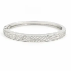 Bracelet Jonc Or blanc Diamant
