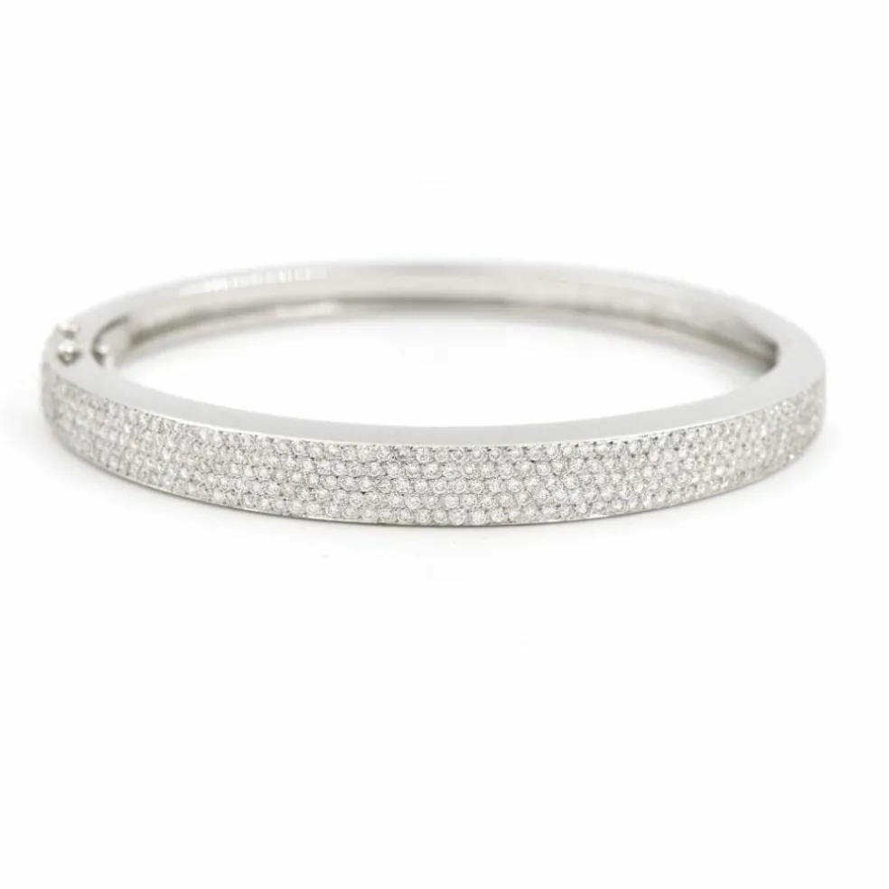Bracelet Jonc Or blanc Diamant