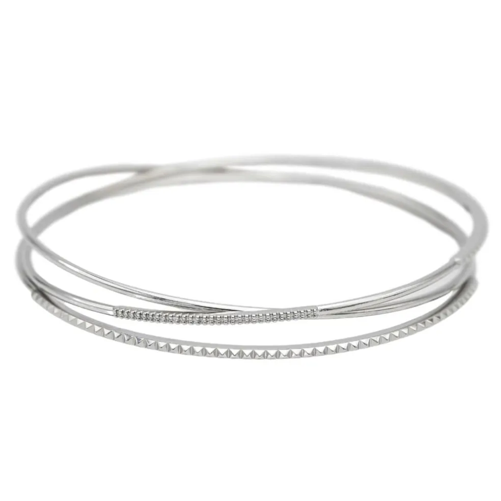 Bracelet Jonc Or blanc Diamant